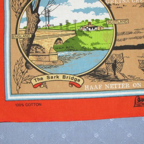 Vintage Red Kitchen Towel Gretna Green 100% Cotton - Picture 5 of 6